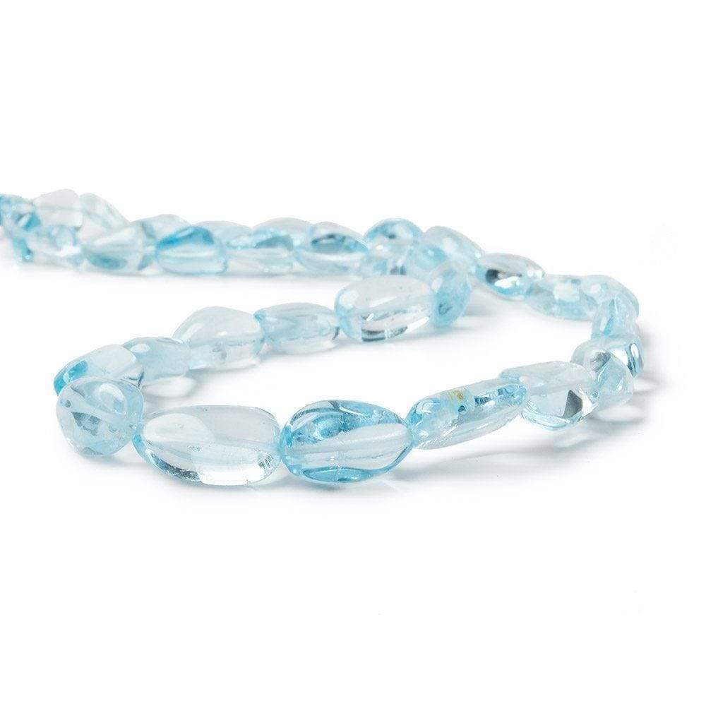 10x8-16x7mm Sky Blue Topaz plain nugget beads 16 inch 36 pieces - Beadsofcambay.com