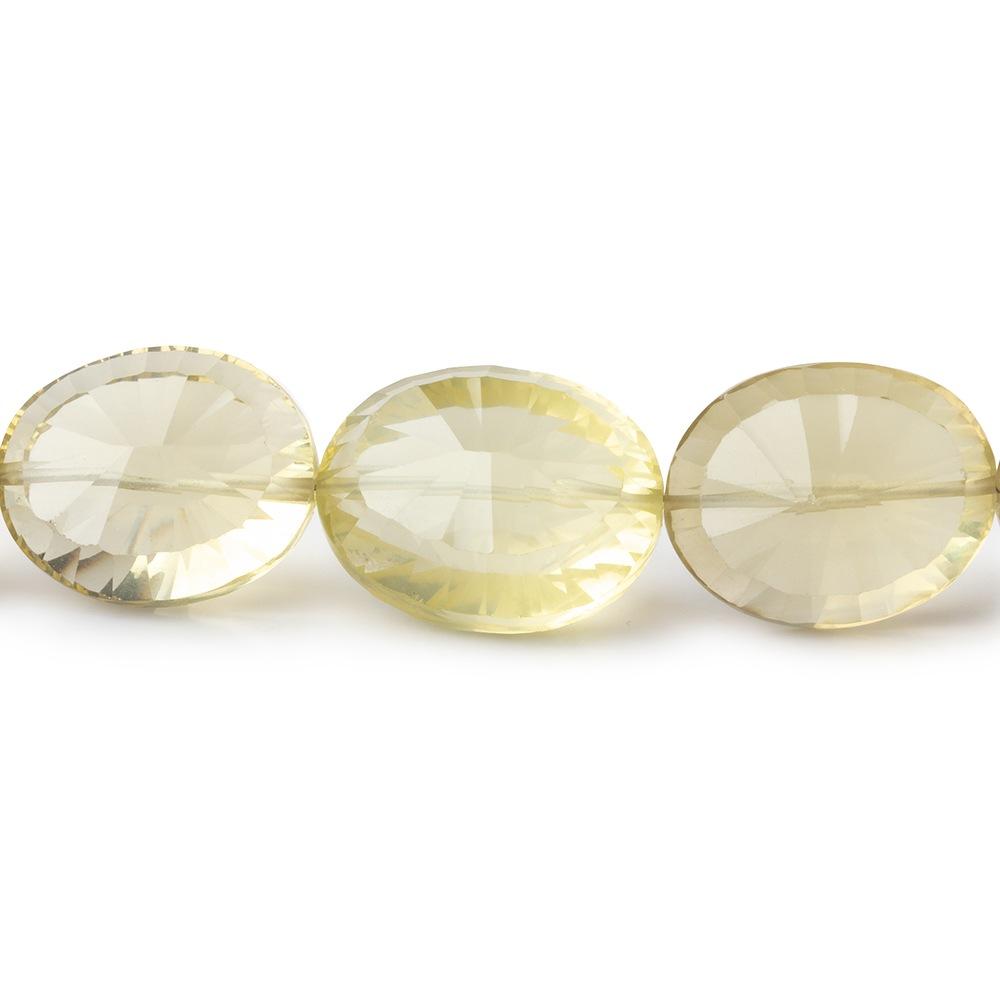 10x8-17x13mm Lemon Quartz Concave Faceted Oval Beads 16 inch 29 pieces AAA - Beadsofcambay.com