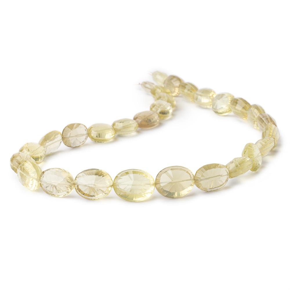 10x8-17x13mm Lemon Quartz Concave Faceted Oval Beads 16 inch 29 pieces AAA - Beadsofcambay.com