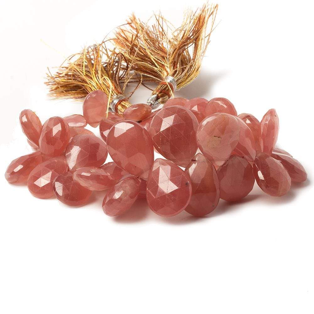 10x8-17x14mm Rhodochrosite Faceted Pear Briolettes 7.5 inch 40 beads - Beadsofcambay.com