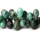10x8-18x8mm Brazilian Emerald Faceted Tear Drop Beads 7.5 inch 59 pieces - Beadsofcambay.com