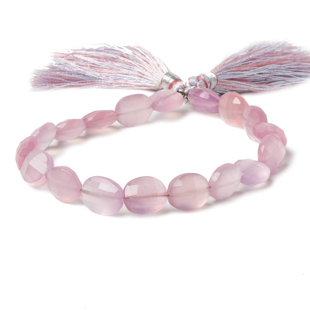 10x8mm-13x10mm Pink Lilac Chalcedony Faceted Oval Beads 8 inch 18 pieces - Beadsofcambay.com