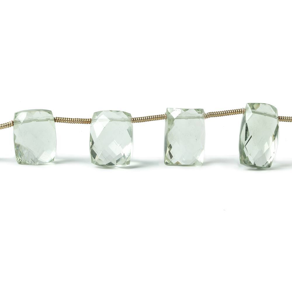 10x8mm-13x9mm Prasiolite Top Drilled Faceted Cushions 13 pieces - Beadsofcambay.com