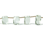 10x8mm-13x9mm Prasiolite Top Drilled Faceted Cushions 13 pieces - Beadsofcambay.com