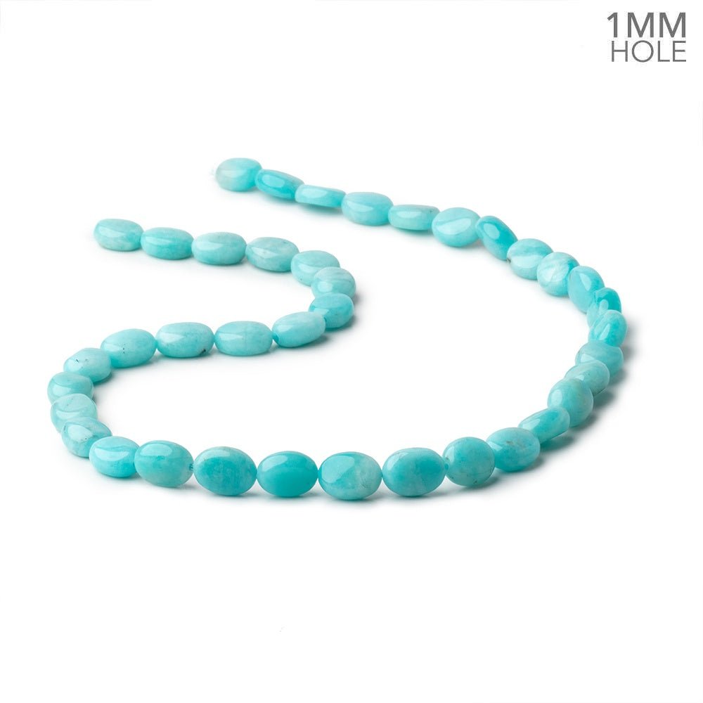 10x8mm Amazonite Plain Oval Beads 16 inch 38 pieces A Grade 1mm Hole - Beadsofcambay.com