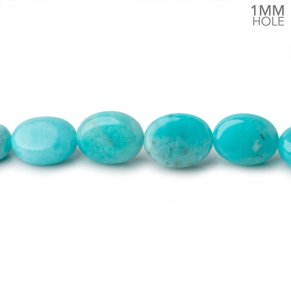 10x8mm Amazonite Plain Oval Beads 16 inch 38 pieces A Grade 1mm Hole - Beadsofcambay.com