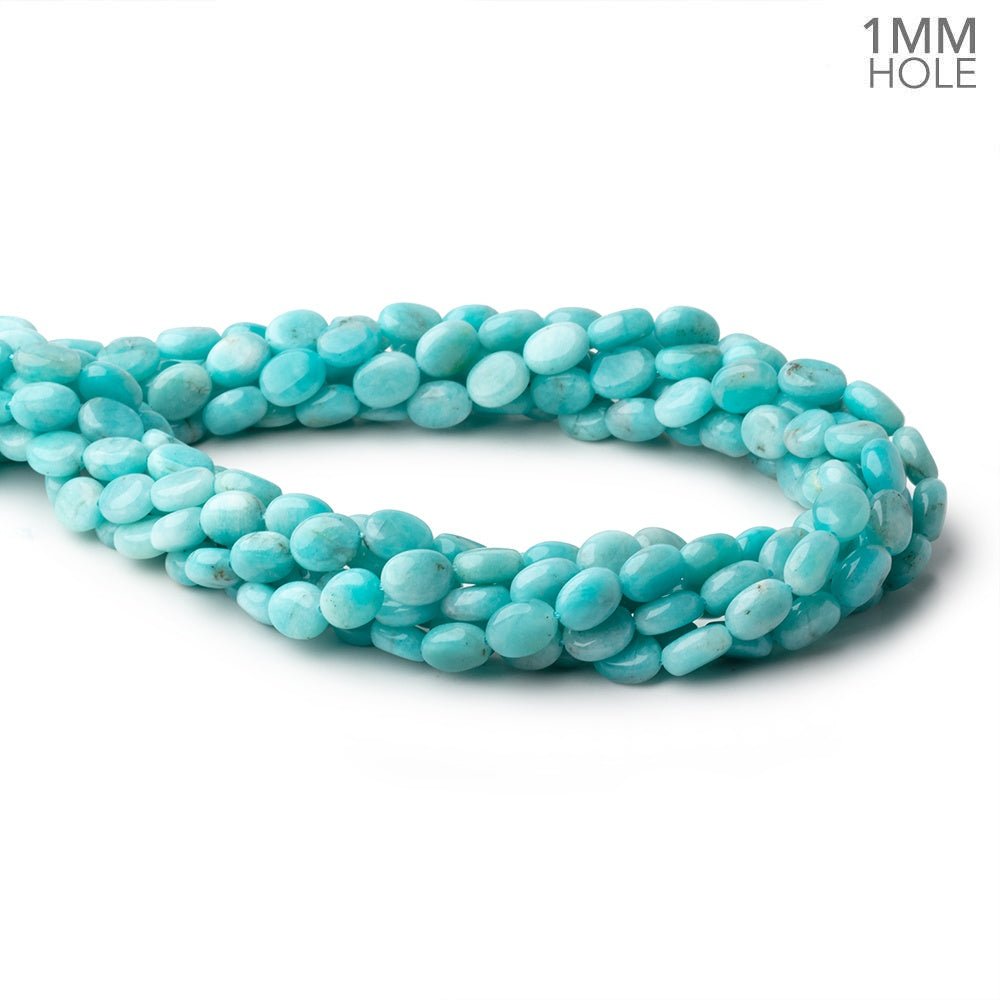 10x8mm Amazonite Plain Oval Beads 16 inch 38 pieces A Grade 1mm Hole - Beadsofcambay.com