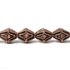 10x8mm Antiqued Copper Granulated Design BiCone 8 inch 15 pcs - Beadsofcambay.com