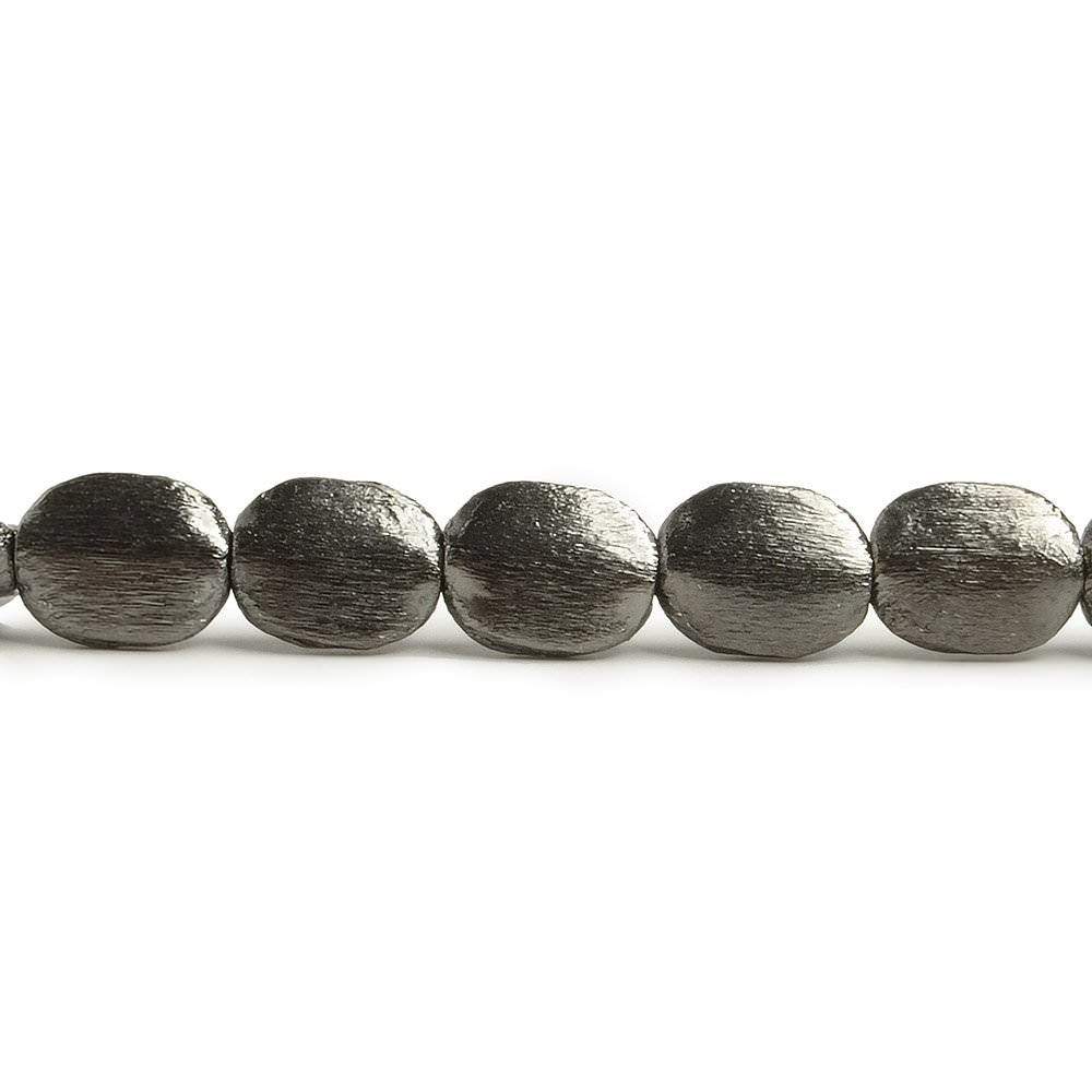 10x8mm Black Gold plated Brushed Oval Beads 8 inch 20 pieces - Beadsofcambay.com