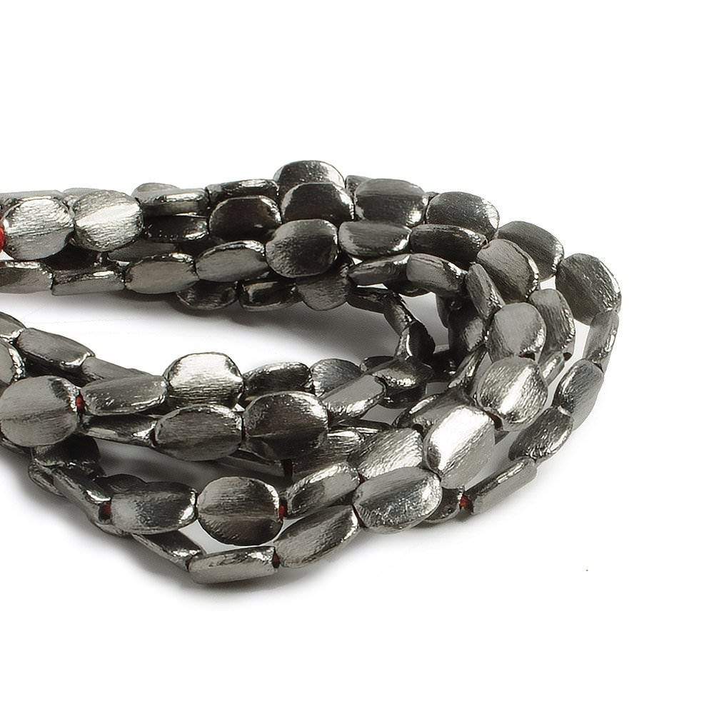 10x8mm Black Gold plated Brushed Oval Beads 8 inch 20 pieces - Beadsofcambay.com