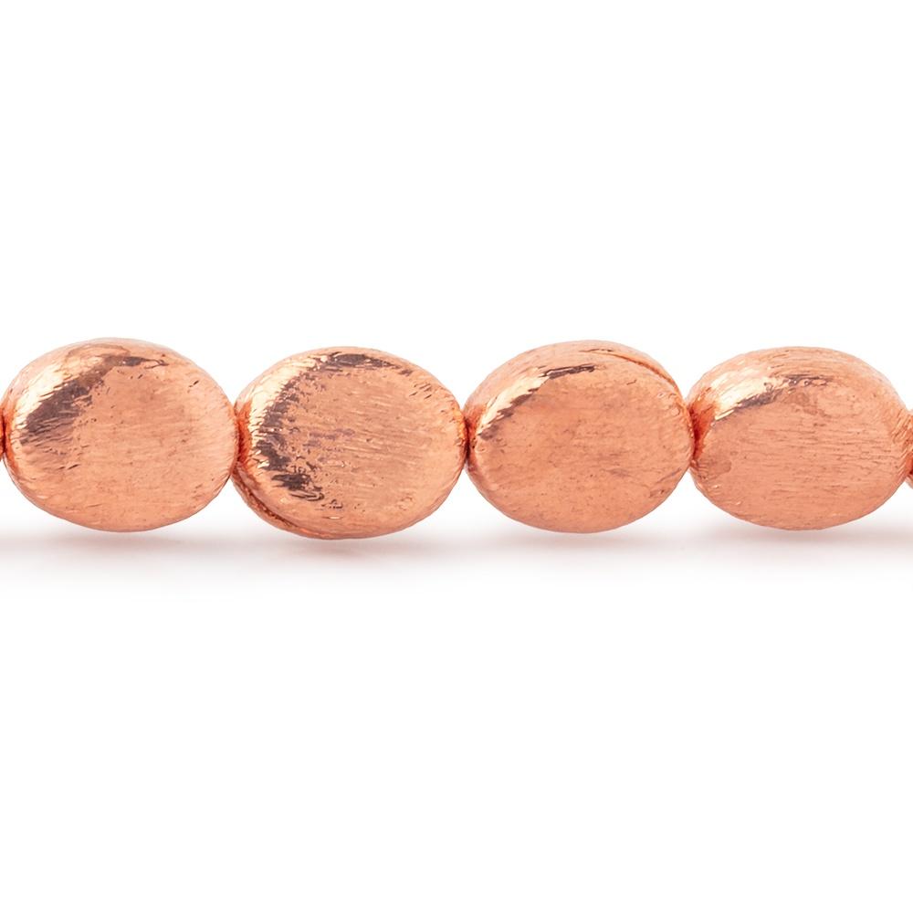 10x8mm Copper Brushed Flat Oval Beads 8 inch 20 pieces - Beadsofcambay.com