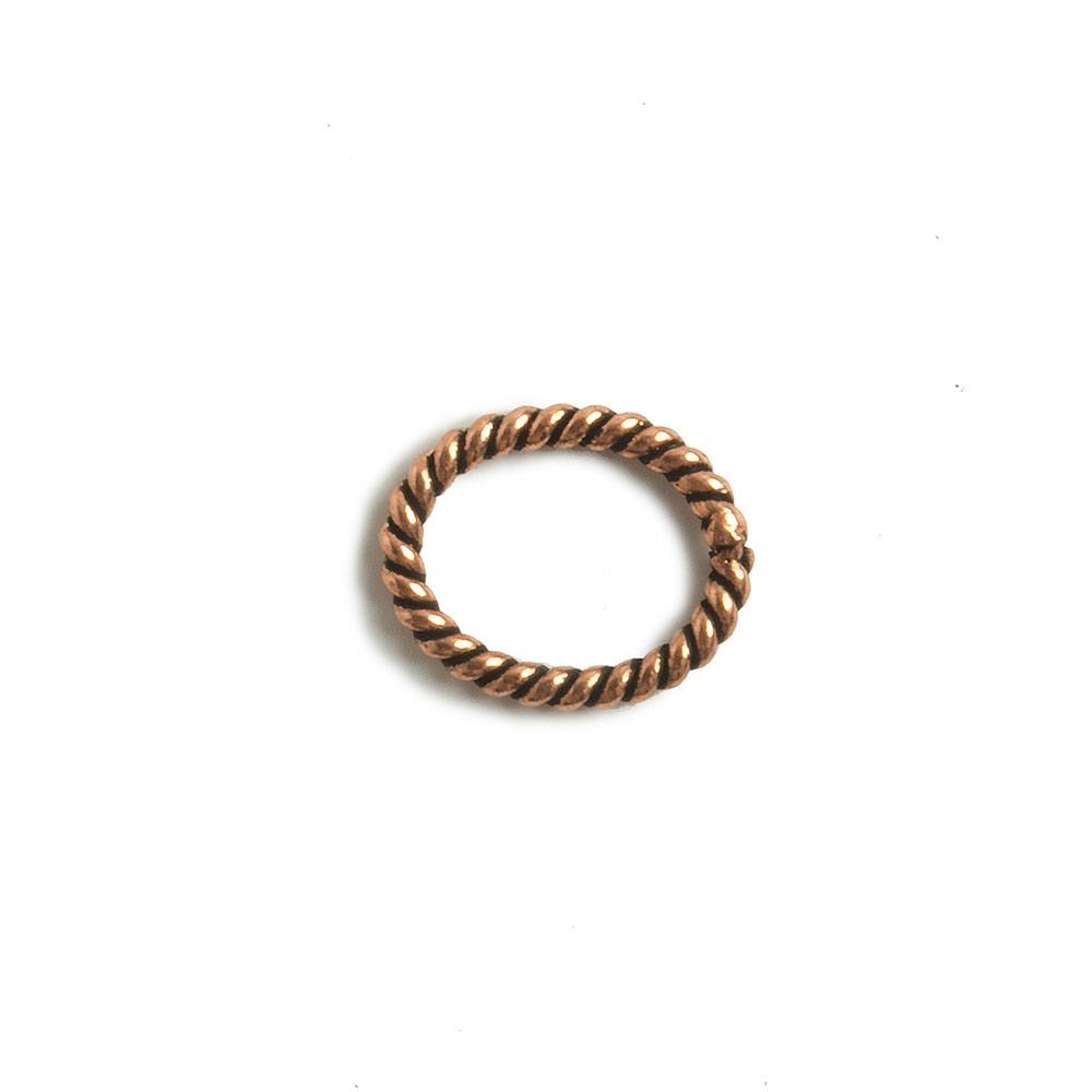 10x8mm Copper Twisted Oval Jump Ring Set of 50 pieces - Beadsofcambay.com