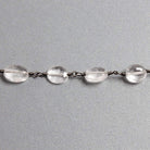 10x8mm Crystal Quartz faceted oval Black Gold plated Chain by the foot 18 beads - Beadsofcambay.com