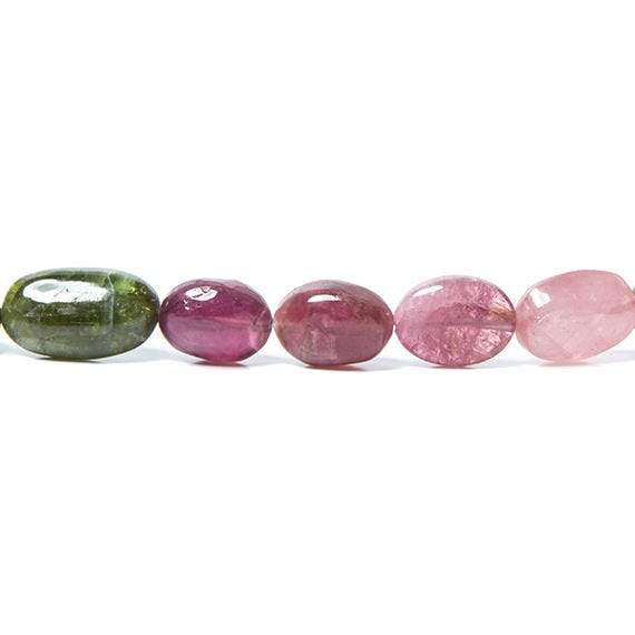 10x8mm Multi Color Tourmaline Tumbled Nugget - Beadsofcambay.com
