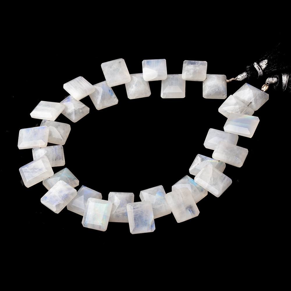 10x8mm Rainbow Moonstone Emerald Cut Rectangles 7.5 inch 30 Beads AA - Beadsofcambay.com