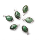 10x8mm Silver Bezel Emerald Marquise Pendant 1 piece - Beadsofcambay.com