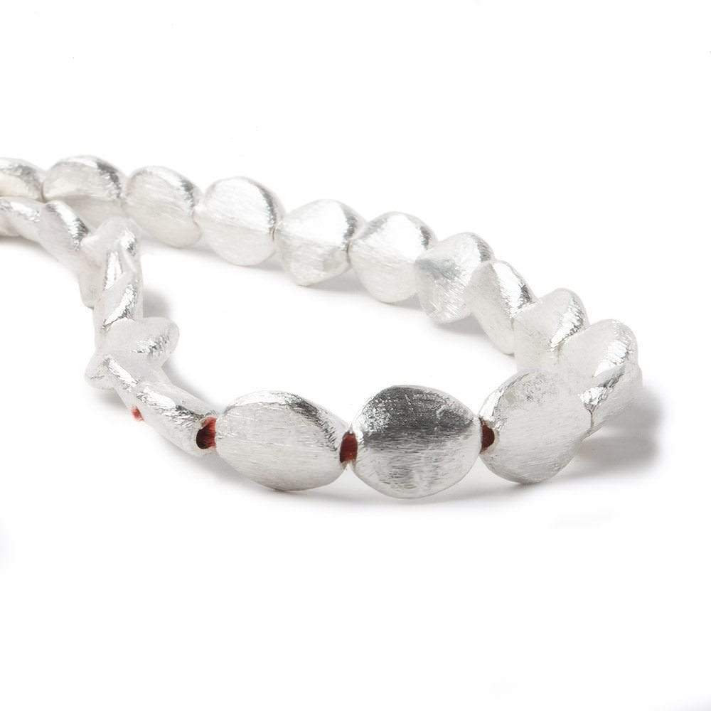 10x8mm Sterling Silver Plated Copper Brushed Oval 8 inch 22 pcs - Beadsofcambay.com