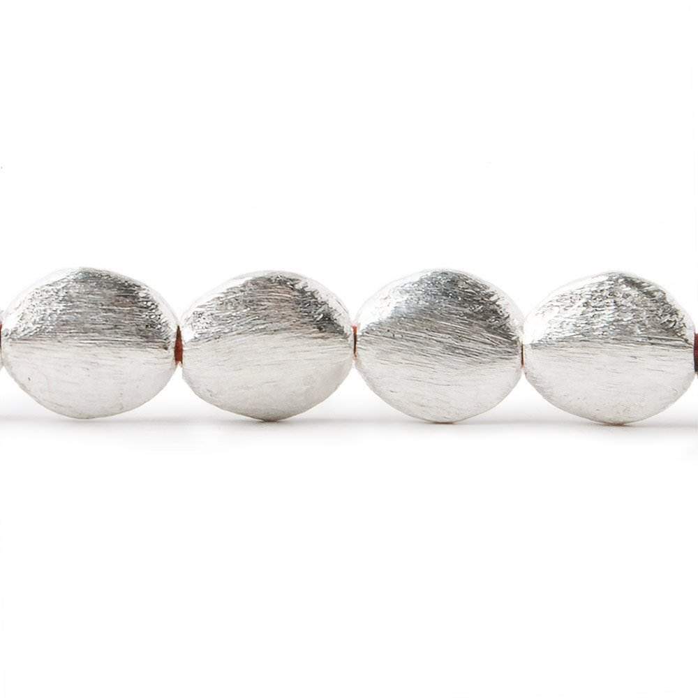10x8mm Sterling Silver Plated Copper Brushed Oval 8 inch 22 pcs - Beadsofcambay.com