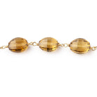 10x8mm Whiskey Quartz Faceted Oval Beads on Vermeil Chain - Beadsofcambay.com
