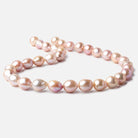 10x9-10x13mm Tri Color Baroque Freshwater Pearls 16 inch 33 pieces AA grade - Beadsofcambay.com