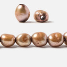 10x9-11x10mm Dark Mocha Brown Baroque 2.5mm large hole Pearls 15 in. 36 pcs - Beadsofcambay.com
