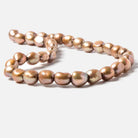 10x9-11x10mm Dark Mocha Brown Baroque 2.5mm large hole Pearls 15 in. 36 pcs - Beadsofcambay.com