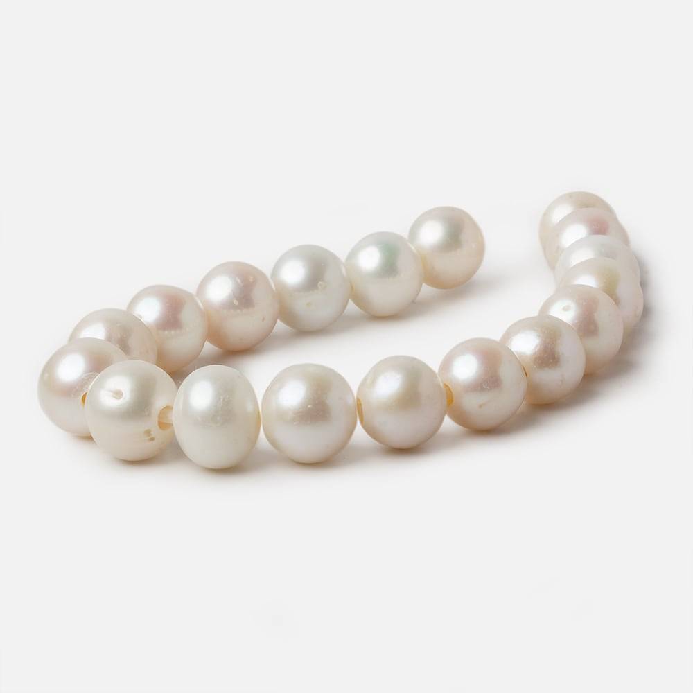 10x9-11x10mm Off White Baroque 2.5mm Drill Hole Freshwater Pearls 17 pcs - Beadsofcambay.com