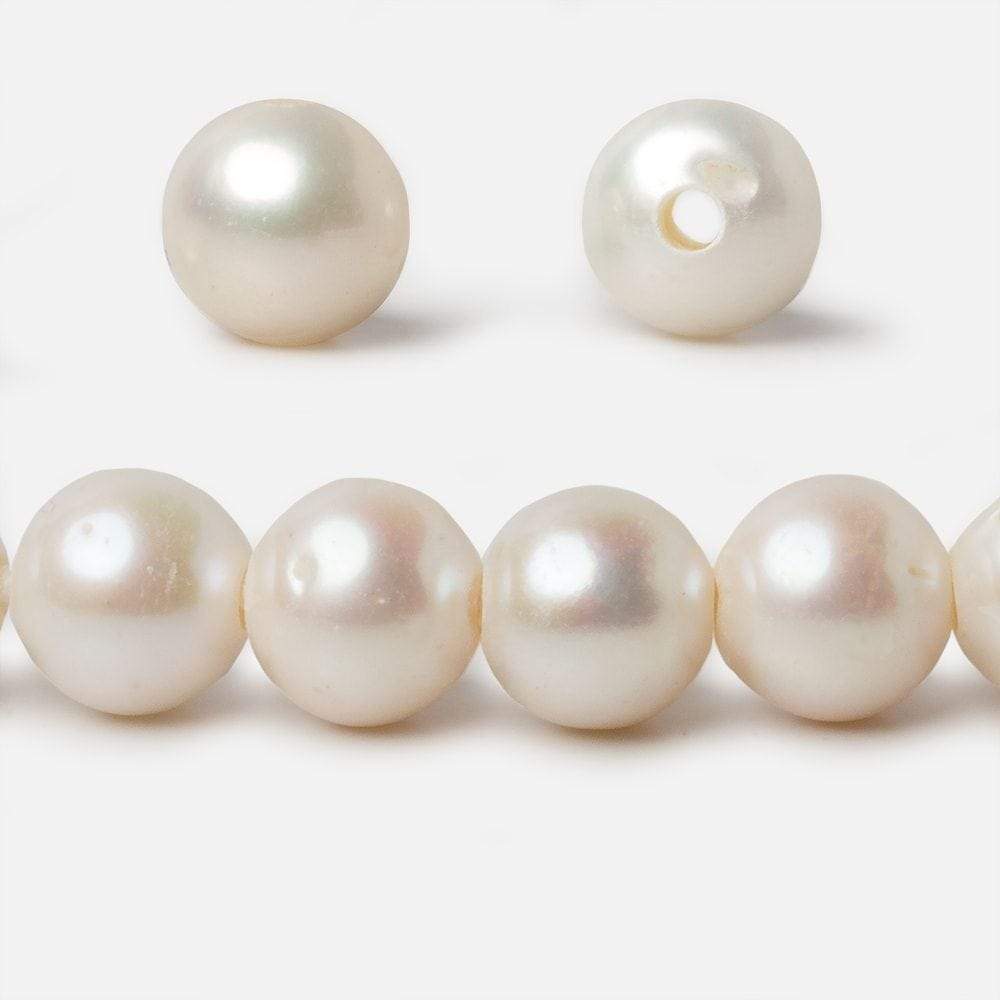 10x9-11x10mm Off White Baroque 2.5mm Drill Hole Freshwater Pearls 17 pcs - Beadsofcambay.com