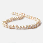 10x9-11x9mm Butter Cream Baroque Side Drilled Large Hole Pearls 15 inch 43 pieces - Beadsofcambay.com