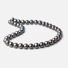 10x9-11x9mm Multi Color Peacock Off Round Freshwater Pearls 16 inch 42 pieces A - Beadsofcambay.com