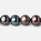 10x9-11x9mm Multi Color Peacock Off Round Freshwater Pearls 16 inch 42 pieces A - Beadsofcambay.com