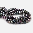 10x9-11x9mm Multi Color Peacock Off Round Freshwater Pearls 16 inch 42 pieces A - Beadsofcambay.com