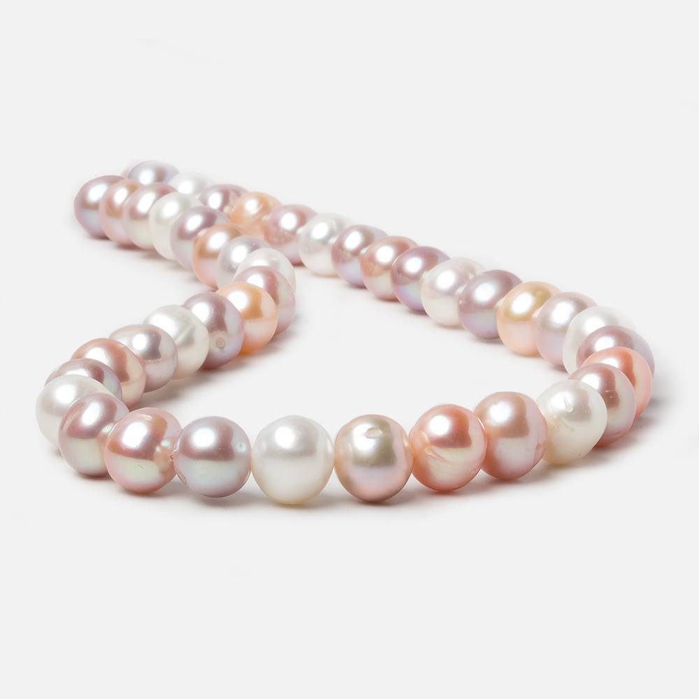 10x9-11x9mm Tri Color Off Round Freshwater Pearls 15.5 inch 42 pieces - Beadsofcambay.com