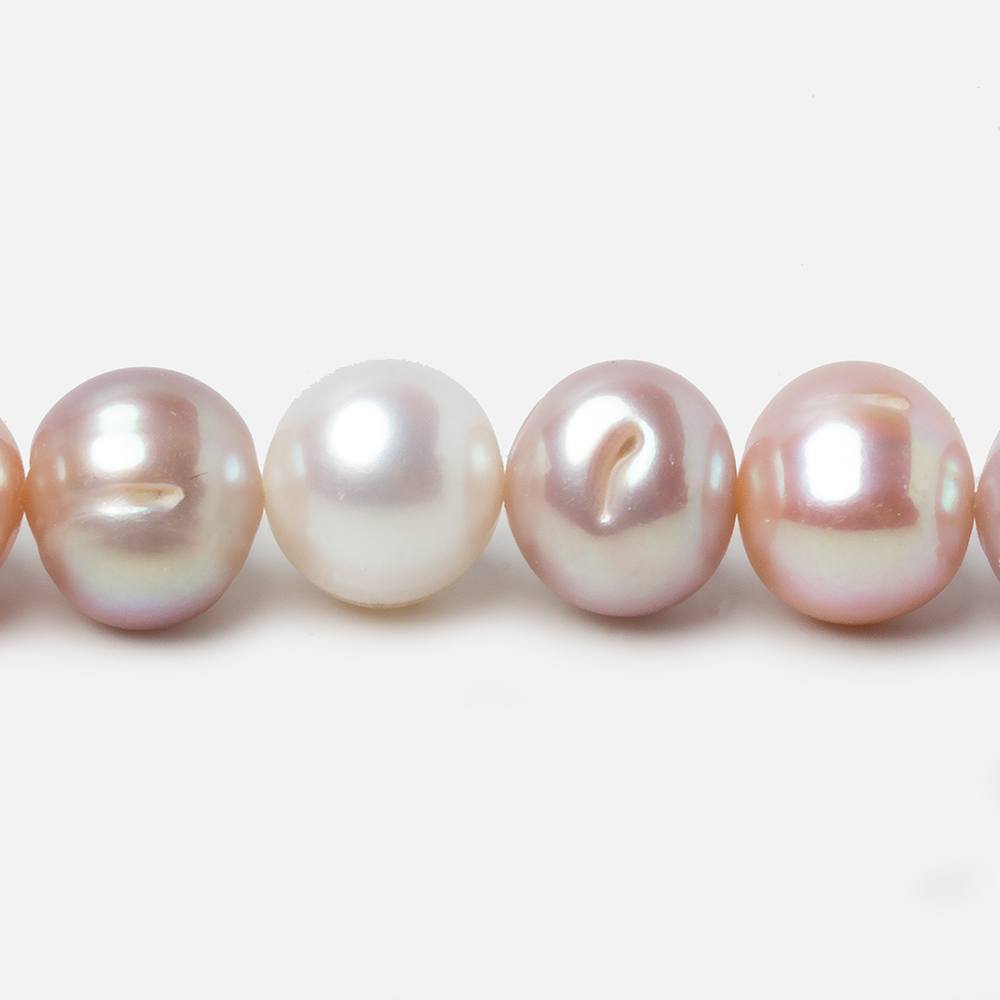 10x9-11x9mm Tri Color Off Round Freshwater Pearls 15.5 inch 42 pieces - Beadsofcambay.com
