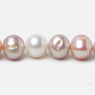 10x9-11x9mm Tri Color Off Round Freshwater Pearls 15.5 inch 42 pieces - Beadsofcambay.com