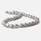 10x9-11x9mm Warm Silver 2.5mm Large Hole Baroque Freshwater Pearls 15 inch 30 pcs - Beadsofcambay.com