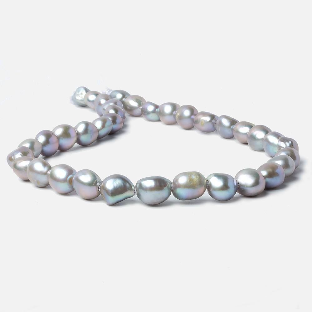 10x9-12x10mm Lilac Silver Baroque 2.5mm large hole Pearls 15 inch 35 pieces - Beadsofcambay.com
