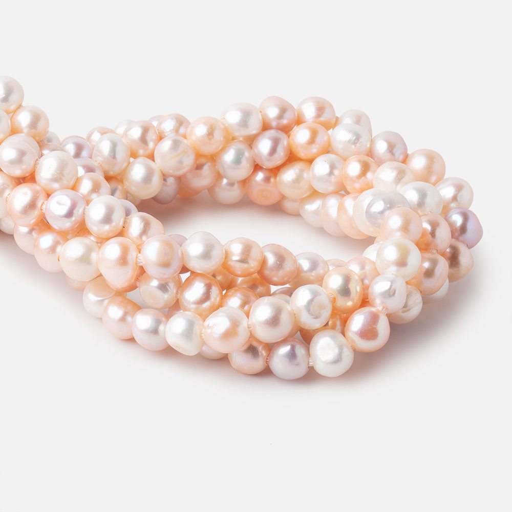 10x9-12x10mm Tri-Color Baroque 2.5mm Large Hole Pearls 15 inch 40 beads - Beadsofcambay.com