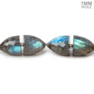 10x9-12x11mm Labradorite Faceted Cones large hole beads 32 pieces AA - Beadsofcambay.com