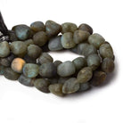 10x9-12x9.5mm Matte Labradorite tumbled plain nuggets 7.5 inch 16 beads AA - Beadsofcambay.com