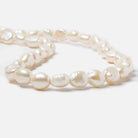 10x9-12x9mm Cream Baroque Straight Drill 2.5mm large hole Pearls 15 in 39 pcs - Beadsofcambay.com