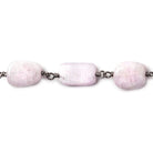 10x9-12x9mm Kunzite plain nugget Black Gold .925 Silver Chain by the foot 15 beads A - Beadsofcambay.com