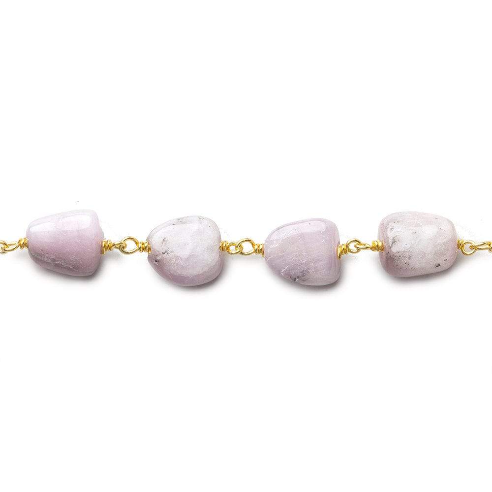 10x9-12x9mm Kunzite plain nugget Vermeil Chain by the foot - Beadsofcambay.com