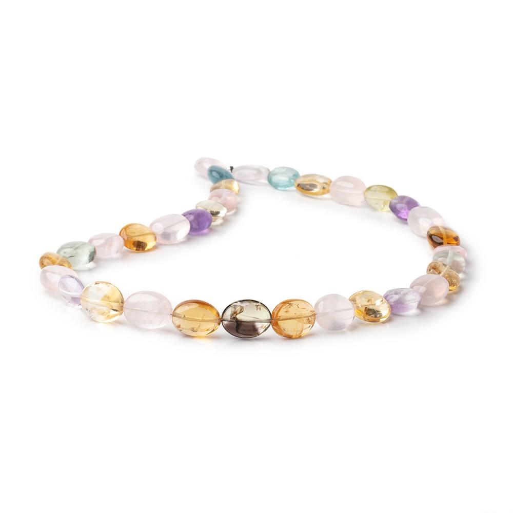 10x9-14x10mm Multi-Gemstone plain nugget beads 16 inch 32 pieces A - Beadsofcambay.com