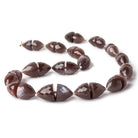 10x9-14x14mm Chocolate Brown Moonstone Center Drilled Faceted Fancy Shapes 15.5 inch 32 beads AA - Beadsofcambay.com
