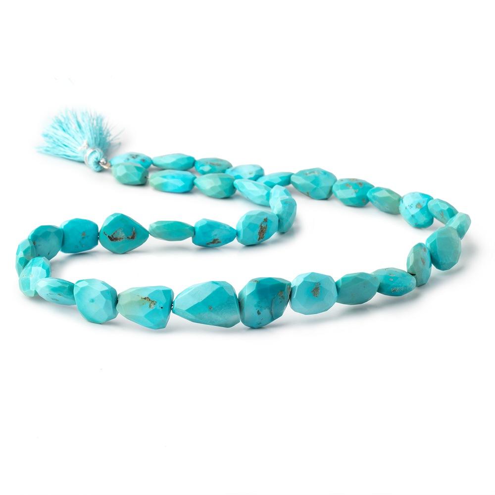 10x9-15.5x11mm Sleeping Beauty Turquoise Faceted Nuggets 16 inch 33 Beads - Beadsofcambay.com