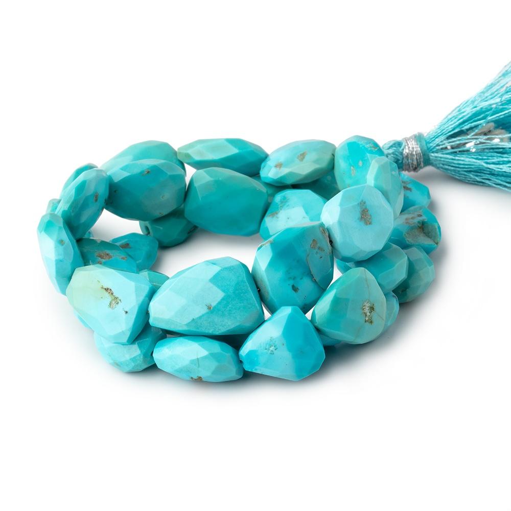 10x9-15.5x11mm Sleeping Beauty Turquoise Faceted Nuggets 16 inch 33 Beads - Beadsofcambay.com