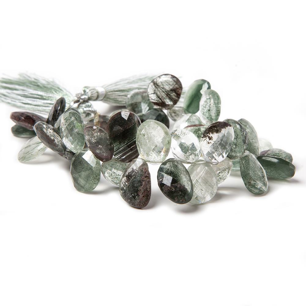 10x9-15x11mm Moss Quartz Top Drilled Fancy Cut Beads 7.5 inch 43 pieces - Beadsofcambay.com