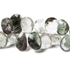 10x9-15x11mm Moss Quartz Top Drilled Fancy Cut Beads 7.5 inch 43 pieces - Beadsofcambay.com
