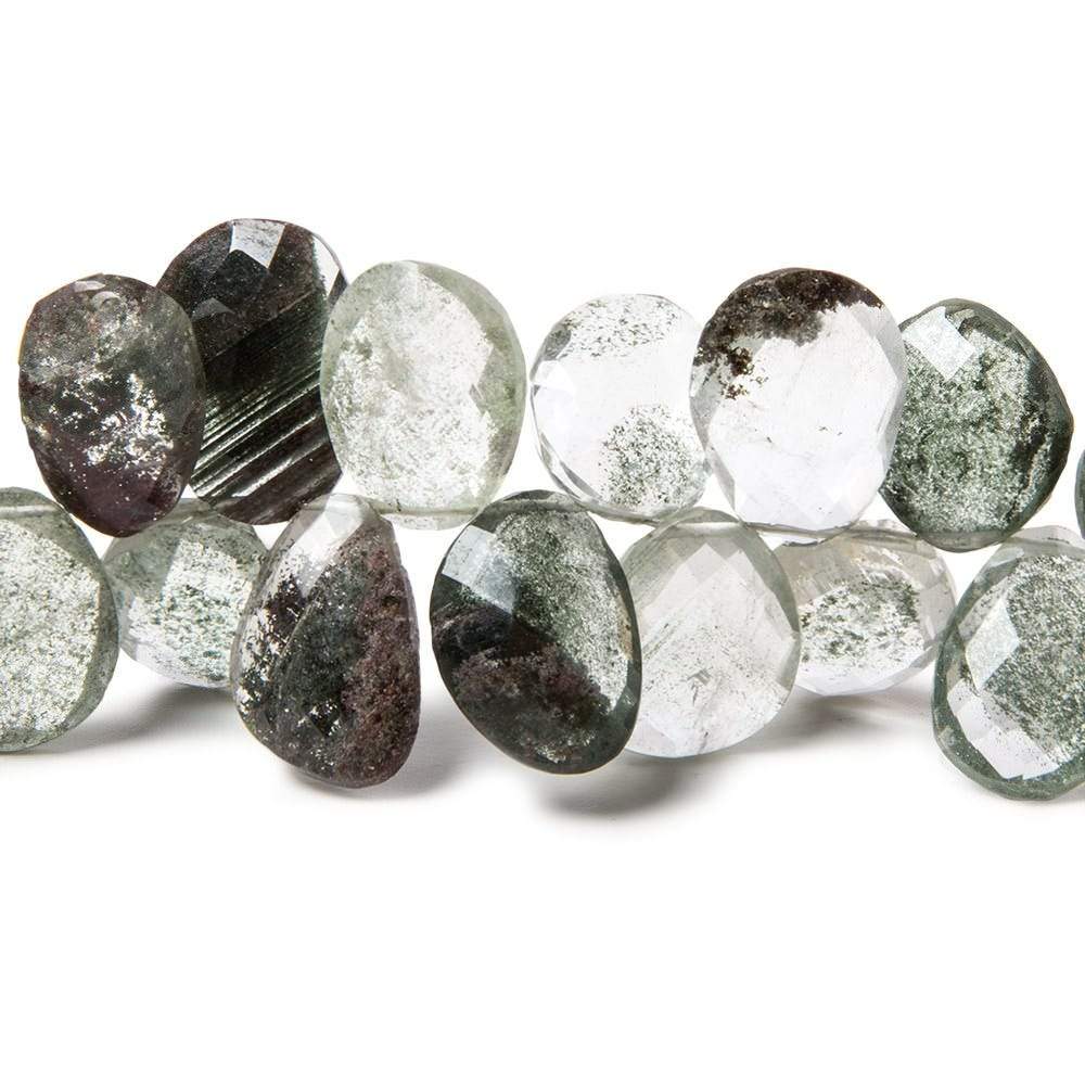 10x9-15x11mm Moss Quartz Top Drilled Fancy Cut Beads 7.5 inch 43 pieces - Beadsofcambay.com